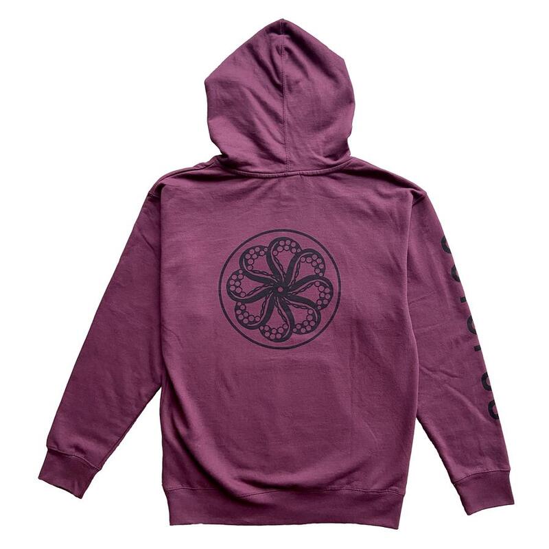 OCTOPUS HOOD MASSIVE LOGO MAROON